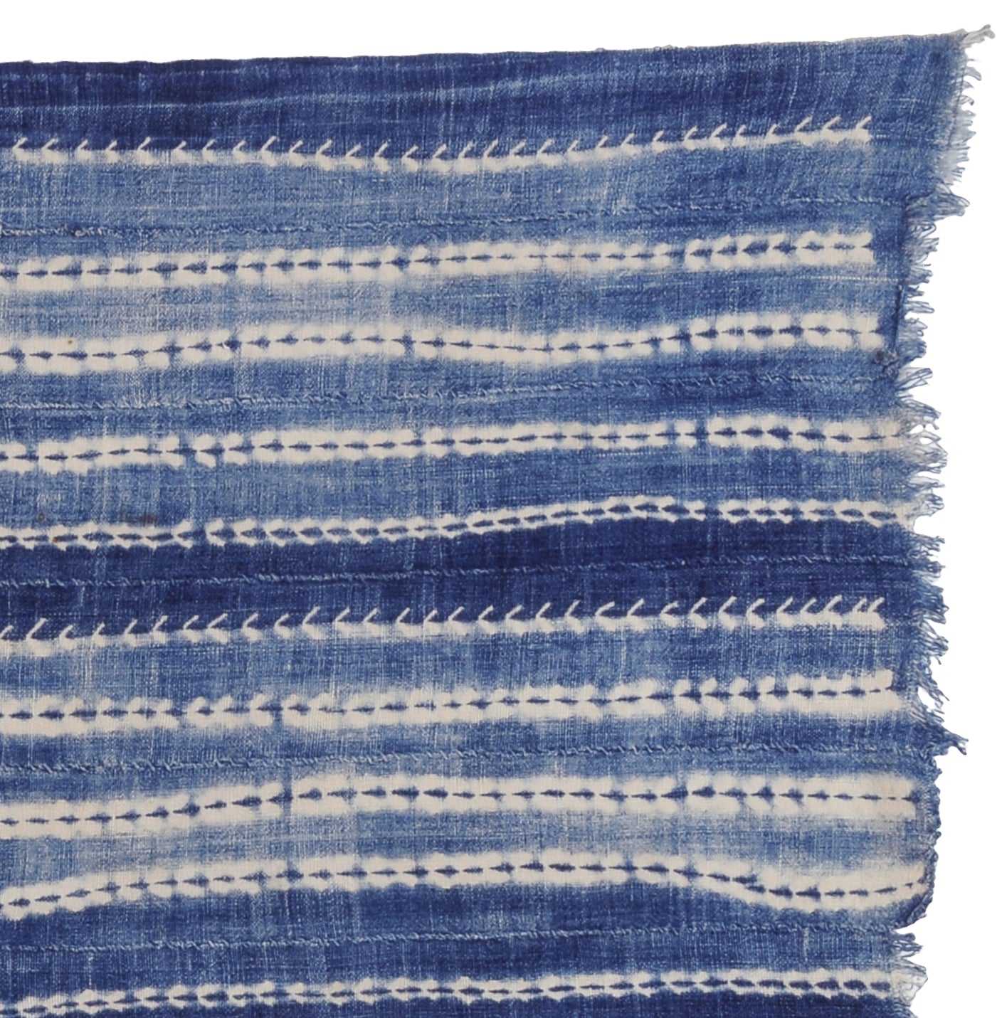 Authentic Vintage Handwoven Indigo Cloth From Burkina Faso Mossi Tribe Artistry - close-up