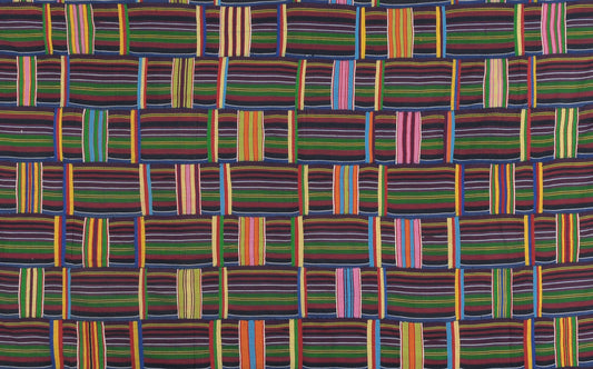 Handwoven Ewe Kente Cloth – Vintage 1980s Ghana Textile