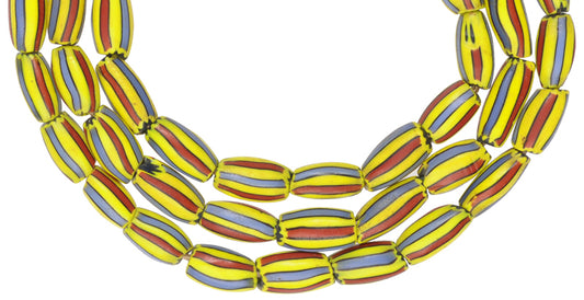 2-Layer Chevron Beads Strand - Antique Venetian Glass, 25" Long - alternate view