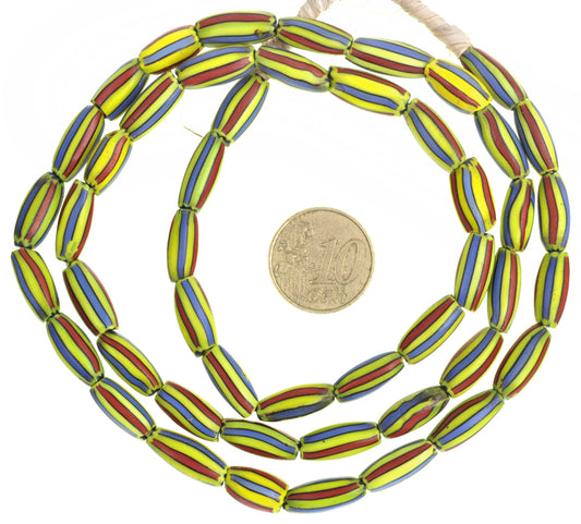 Antique 2-Layer Chevron Bead Strand - Venetian Trade Glass 26" - alternate view