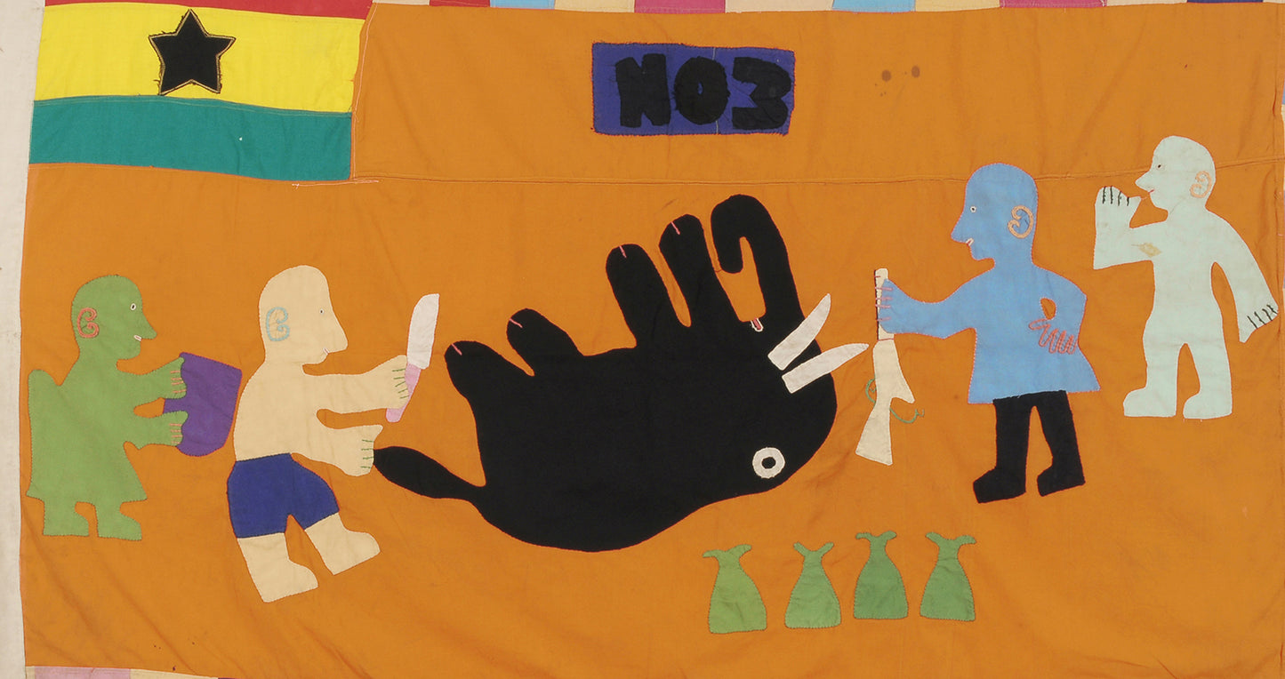 Asafo Flag (Asafo Frankaa) 61½″ × 39″ – Fante War Company Banner