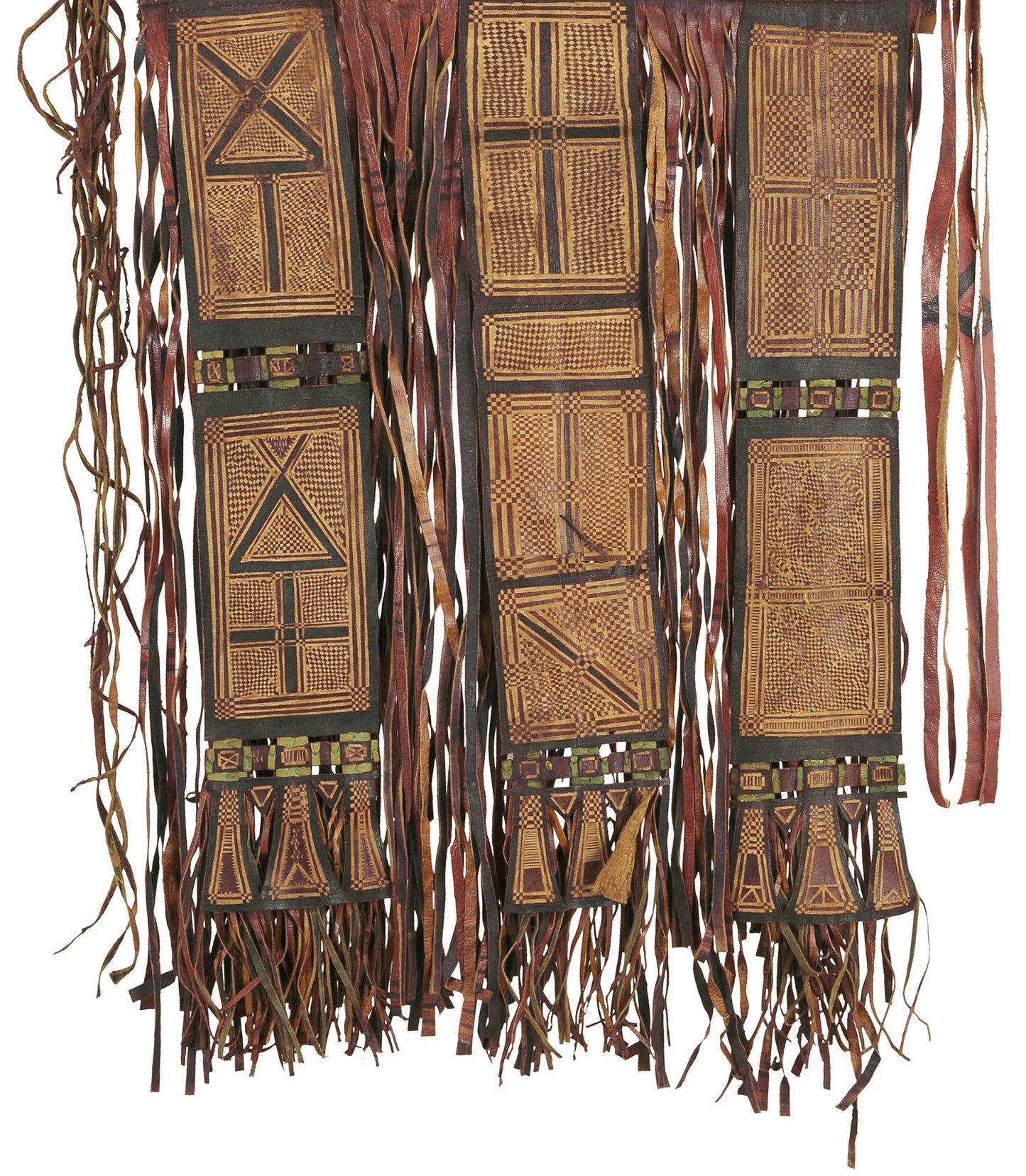 Authentic Tuareg Leather Wall Panel – Sahara Nomad Ethnic Art