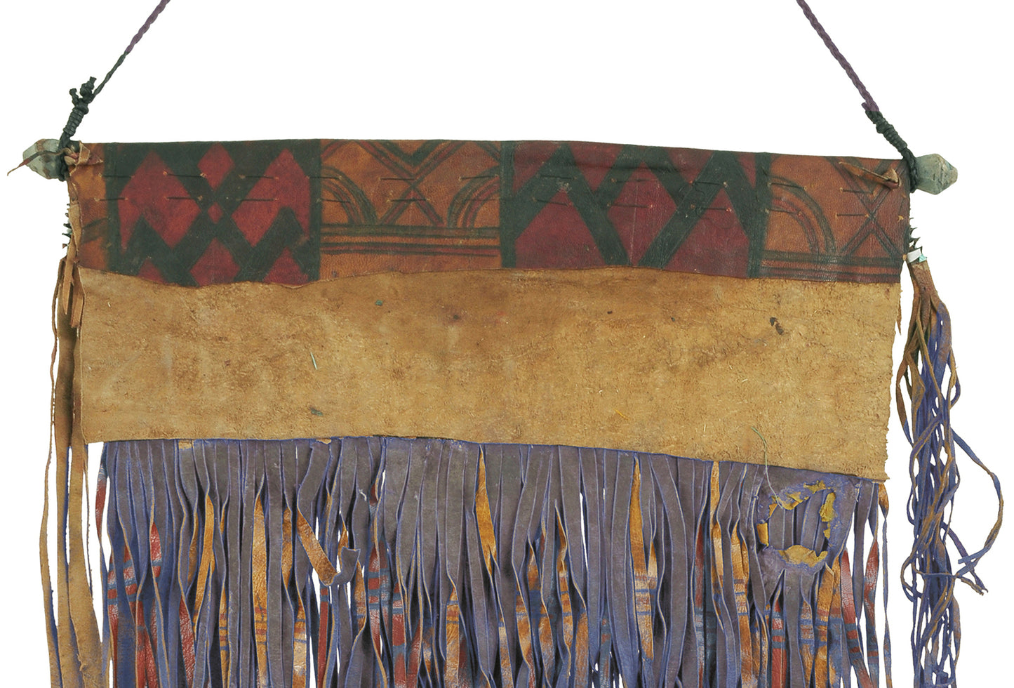 Authentic Tuareg Leather Wall Panel – Sahara Nomad Ethnic Art