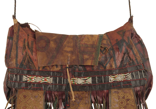 Authentic Tuareg Leather Bag – Vintage Sahara Nomad Ethnic Art