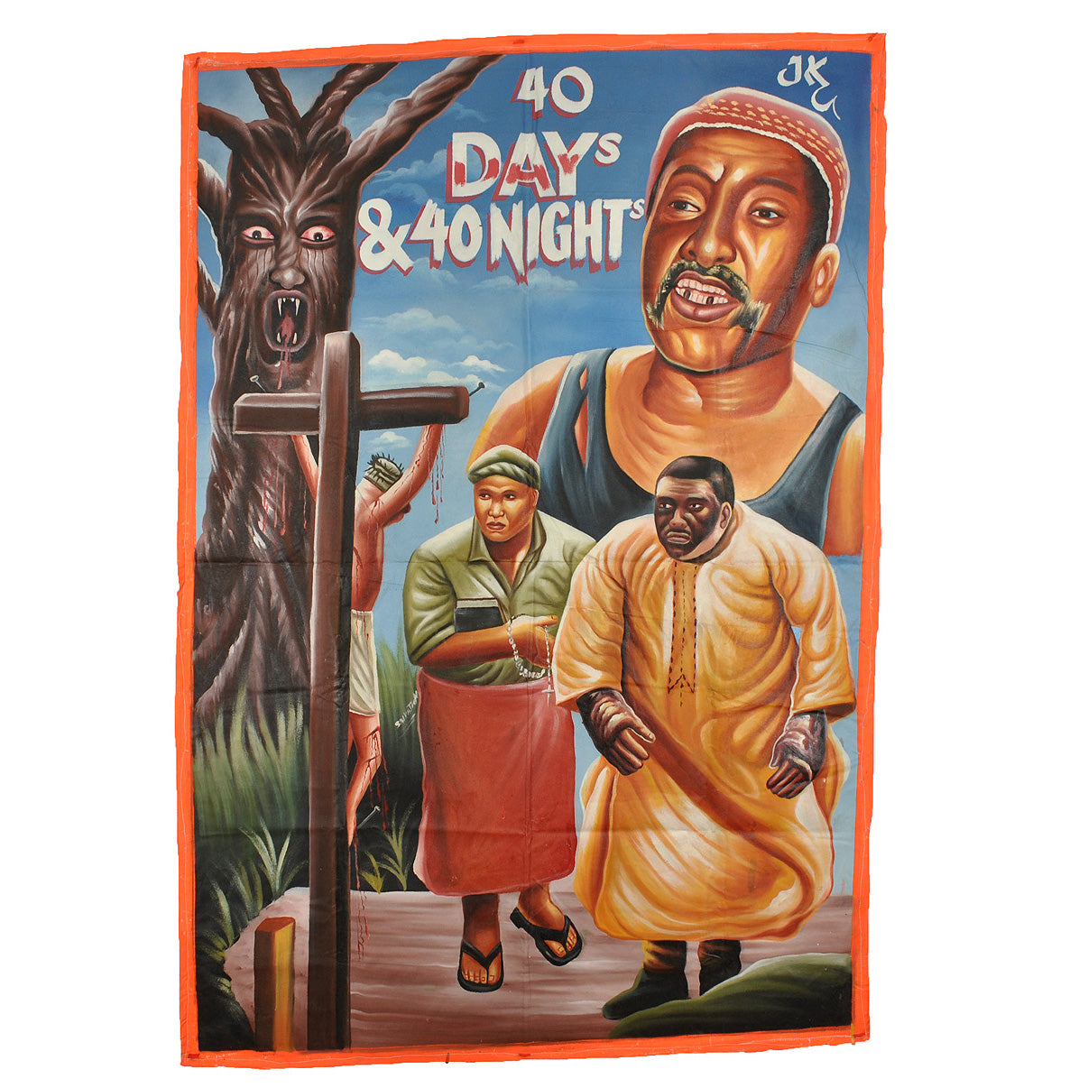 Unique 40 Days & 40 Nights Movie Poster - Hand Painted Ghanaian Art