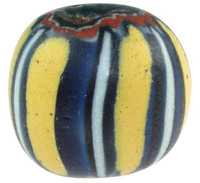 Rare 5-Layer Striped Chevron Bead - Antique Venetian Glass 1800S - alternate view