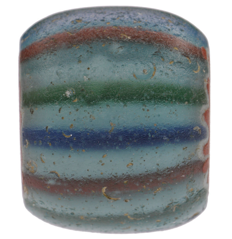Large 5 Layer Striped Chevron Bead | Antique Venetian Trade Glass - close-up