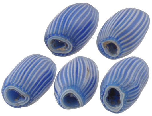 6 Layer Onion Skin Chevron Beads | Reheated Antique Venetian Set - alternate view