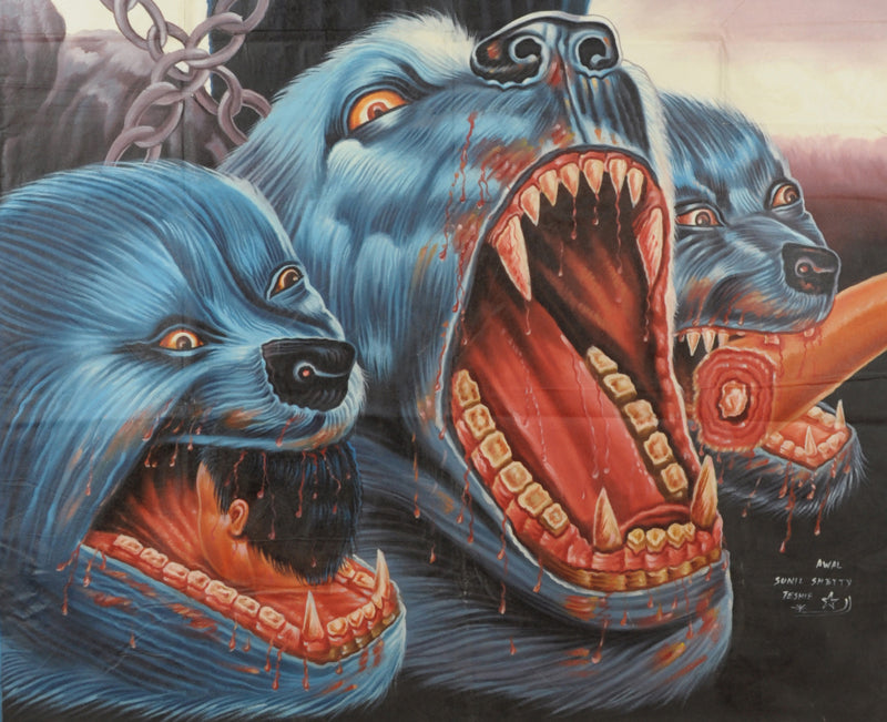 African Hercules Movie Poster - Hand-Painted African Art - close-up