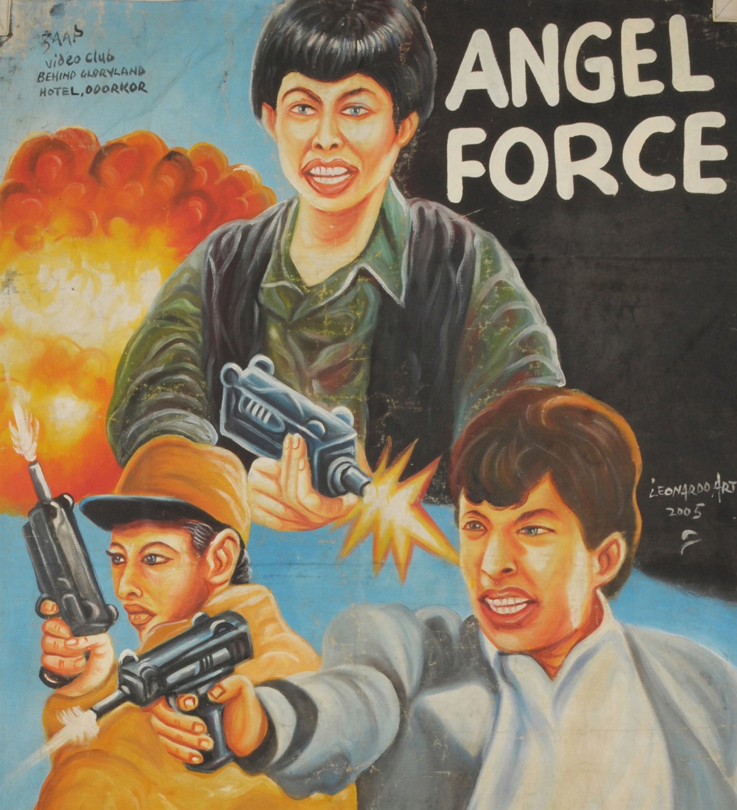 Angel Force Movie Poster - Hand-Painted Ghanaian Art - alternate view