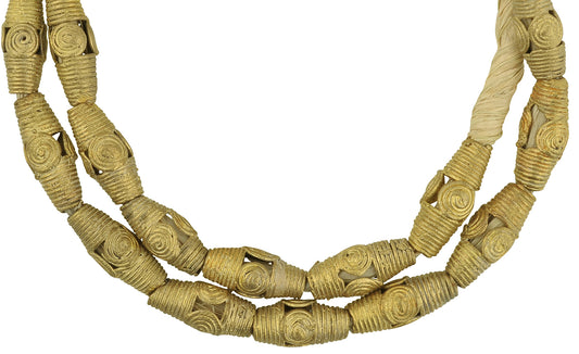 Handmade Ashanti Brass Beads Strand From Ghana - alternate view