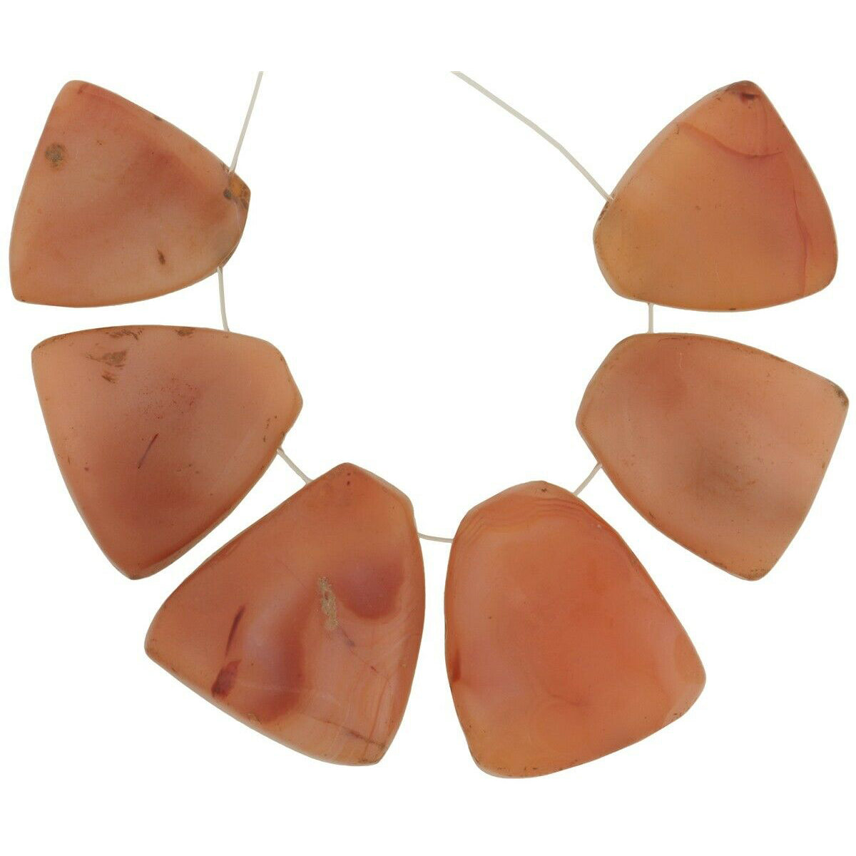 Antique Carnelian & Agate Trade Beads from Cambay – 31–32 mm Pendants