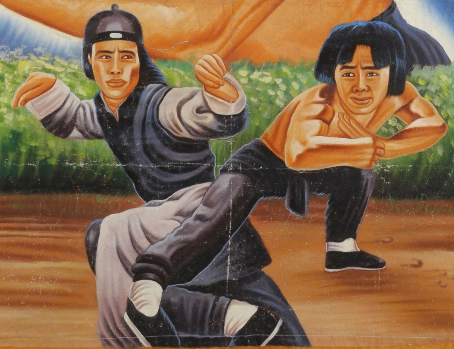 Drunken Master 2 Movie Poster - Hand Painted In Ghana - close-up