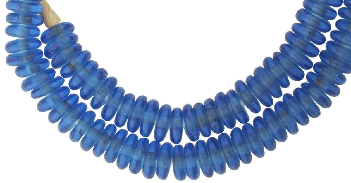 New Ghana Krobo Recycled Glass Beads - Imitation Dutch Annular - alternate view