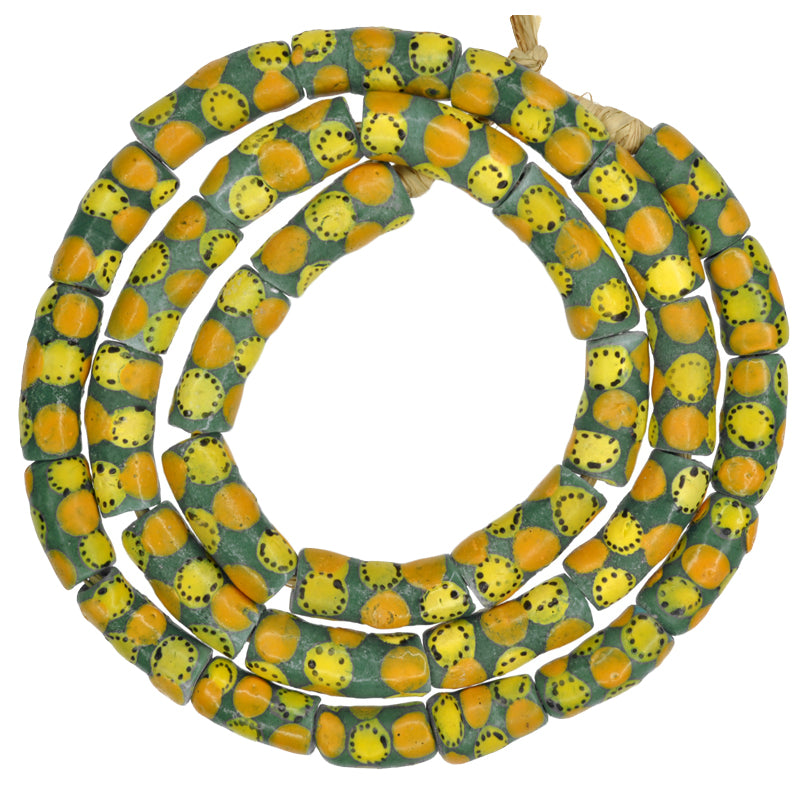 Fancy Krobo Powder Glass Beads - Imitating Venetian Eye Trade Beads