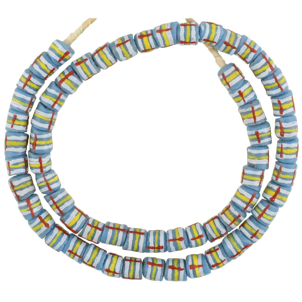 New African Krobo Glass Beads - Fancy Recycled Powder Trade Beads