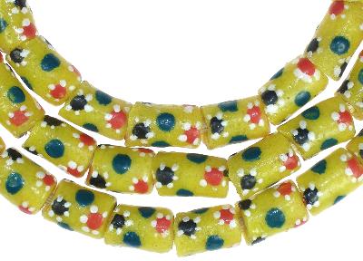 Vibrant 8-9Mm Fancy Krobo Glass Beads - African Trade Beads - alternate view