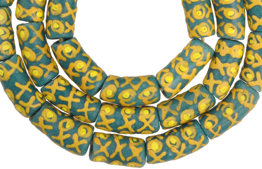 10Mm Fancy Powder Glass Beads, Krobo Ghana Trade Beads - alternate view