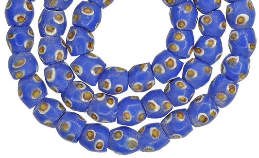African Eye Powder Glass Trade Beads - 13Mm Ghana Krobo Strand - alternate view