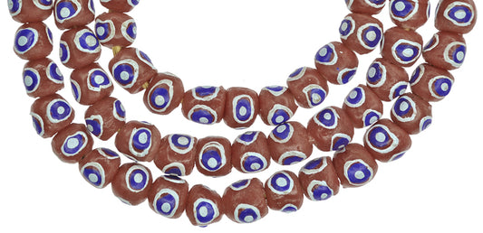 Handmade African Trade Powder Glass Beads, Krobo Eye Beads 10Mm - alternate view