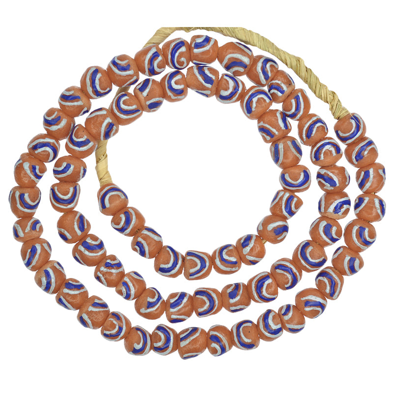 Handmade African Powder Glass Beads - Venetian Style, 11Mm