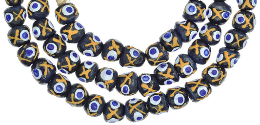 Fancy African Trade Beads, Recycled Glass, Krobo Powder Glass, 10Mm - alternate view