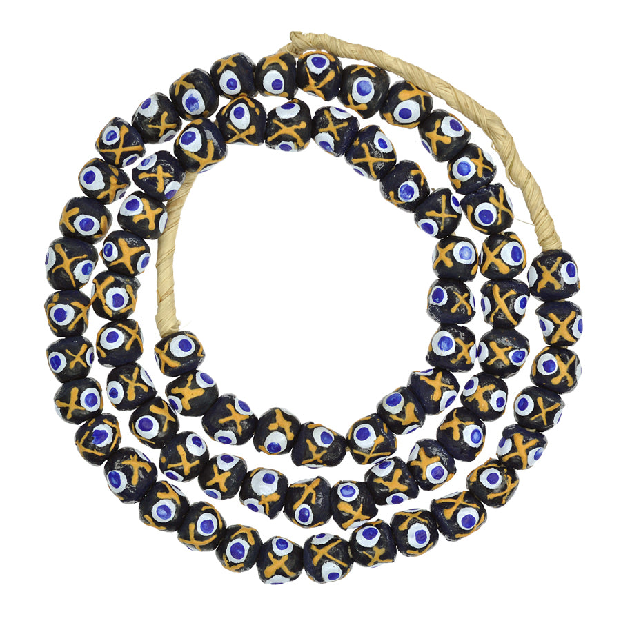 Fancy African Trade Beads, Recycled Glass, Krobo Powder Glass, 10Mm