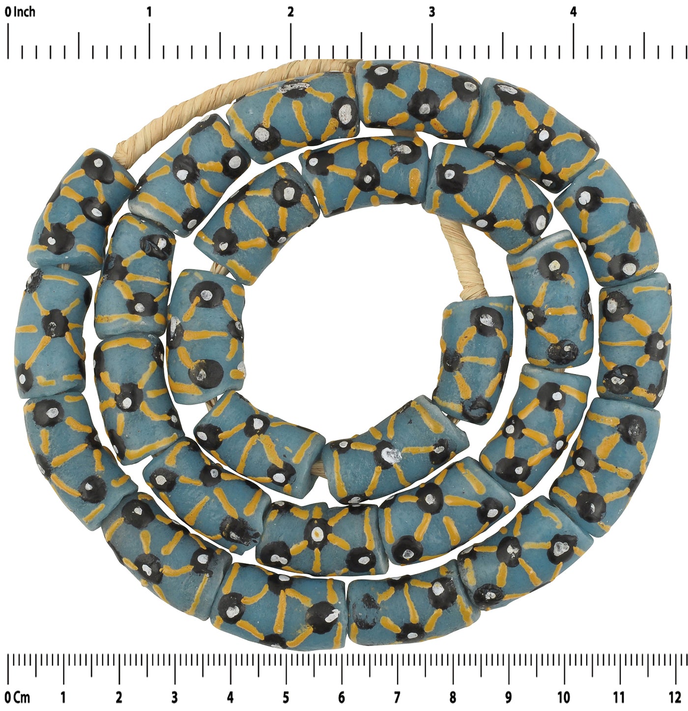 African Trade Beads - Fancy Powder Glass Krobo Beads From Ghana - partial view