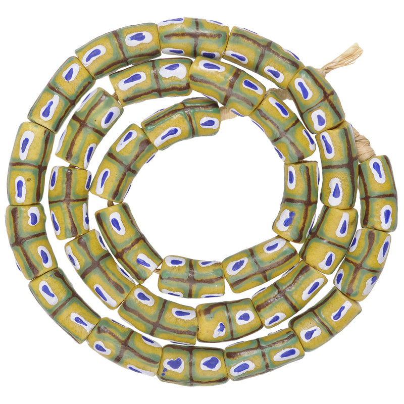 African Powder Glass Beads 10-11Mm | Fancy Krobo Trade Beads
