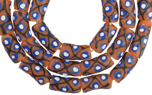 10Mm African Fancy Powder Glass Beads - Ghana Krobo Trade Beads - alternate view