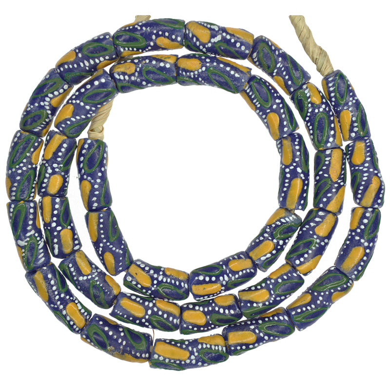 Powder Glass African Trade Beads - Fancy Krobo Beads 11-12Mm
