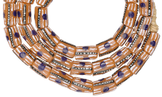 Handmade Ghanaian Powder Glass Beads, 9Mm, African Trade Beads - alternate view