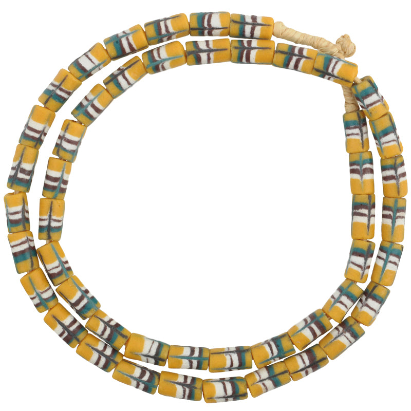 Yellow Ghana Glass Beads - Powder Glass African Trade Beads