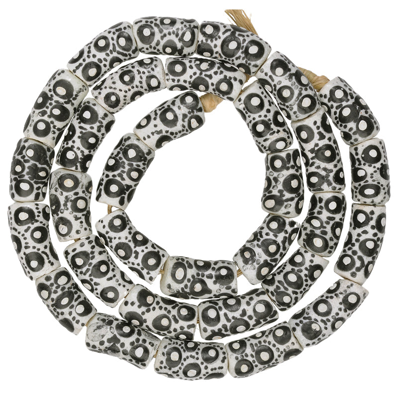 African Trade Beads: Fancy Krobo Powder Glass Beads 10-11Mm