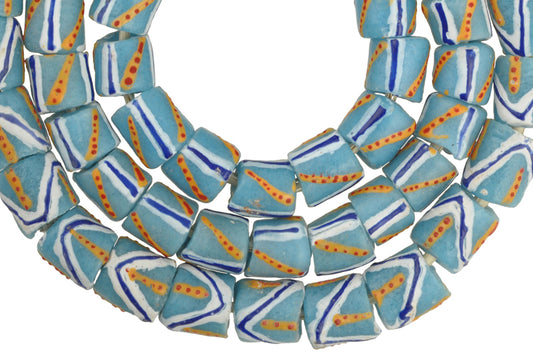Powder Glass Beads From Ghana - Fancy African Trade Beads 11-12Mm - alternate view