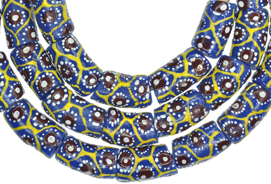 Powder Glass African Trade Beads, Fancy Ghana Krobo Glass Beads - alternate view