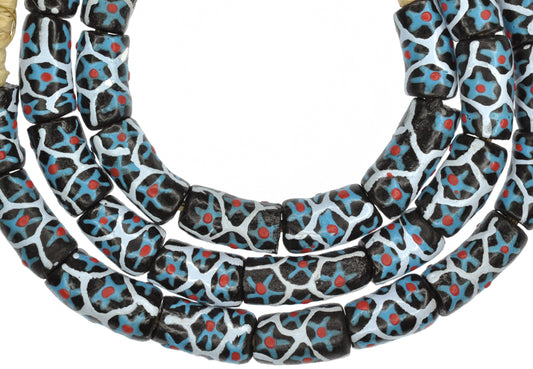 Fancy Powder Glass Beads, Handmade Krobo Trade Beads, 9Mm, Ghana - alternate view