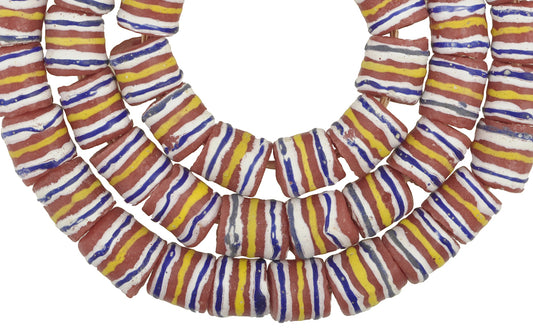 Authentic 11-12Mm African Fancy Powder Glass Beads, Krobo, Ghana - alternate view