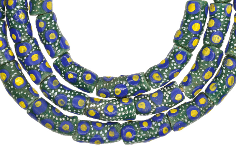 African Trade Beads: Fancy Powder Glass Krobo Beads, 9-10Mm - alternate view