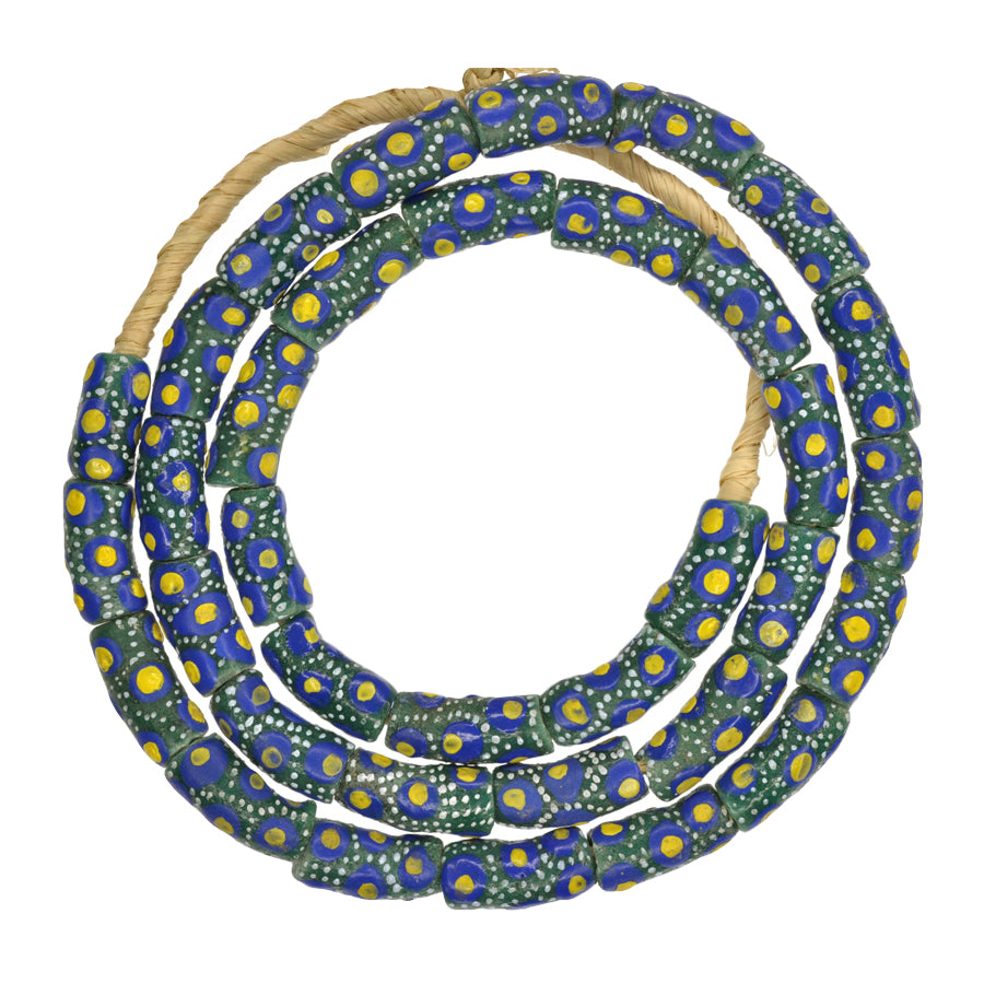 African Trade Beads: Fancy Powder Glass Krobo Beads, 9-10Mm
