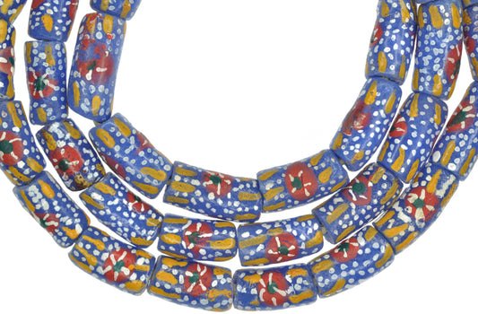 Colorful Krobo Powder Glass Beads - Handmade African Trade Beads - alternate view