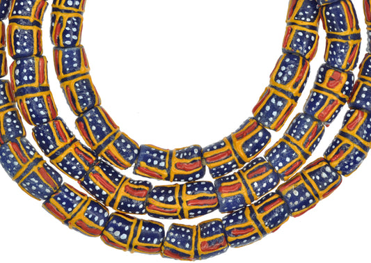 New Powder Glass Krobo Beads - 9-10Mm African Trade Beads - alternate view