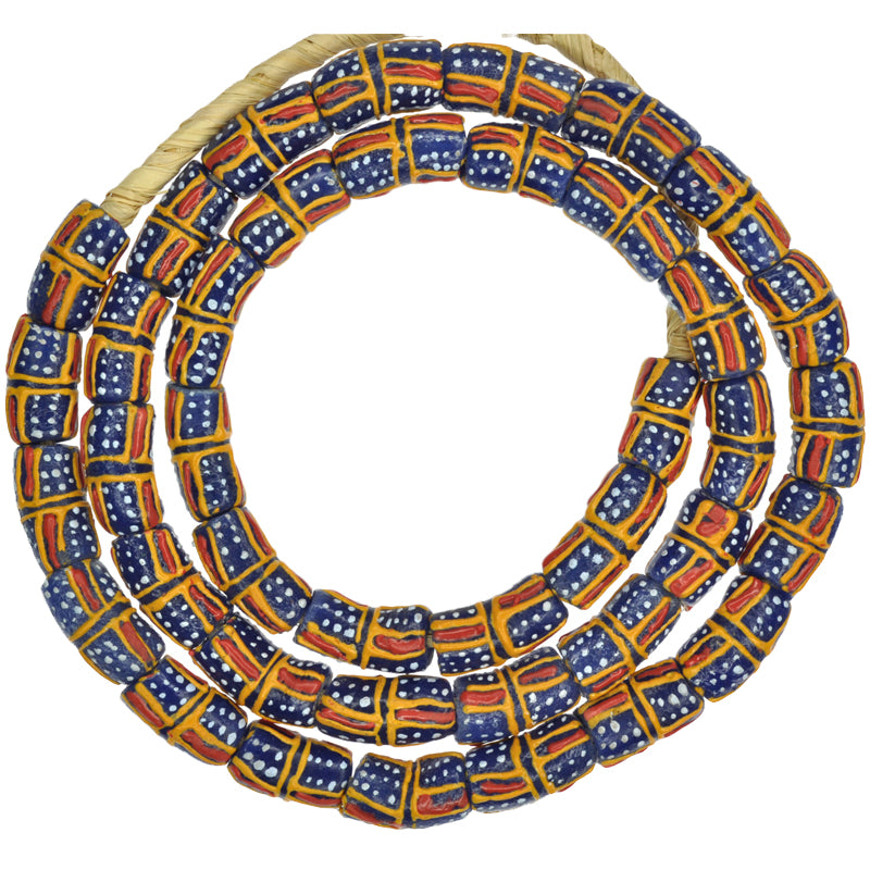 New Powder Glass Krobo Beads - 9-10Mm African Trade Beads