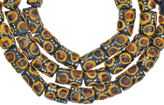 Fancy Powder Glass African Trade Beads, Handmade In Ghana - 10Mm - alternate view