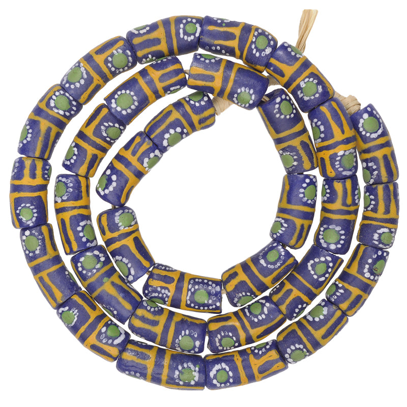 African Powder Glass Beads - Fancy Krobo Trade Beads, 10Mm
