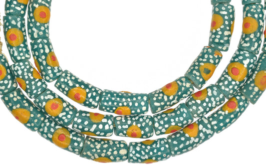 Fancy African Trade Powder Glass Beads 8Mm - Ghana Krobo Design - alternate view