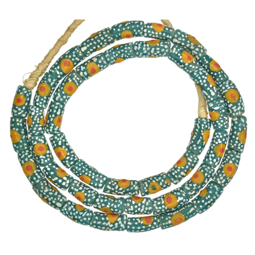 Fancy African Trade Powder Glass Beads 8Mm - Ghana Krobo Design