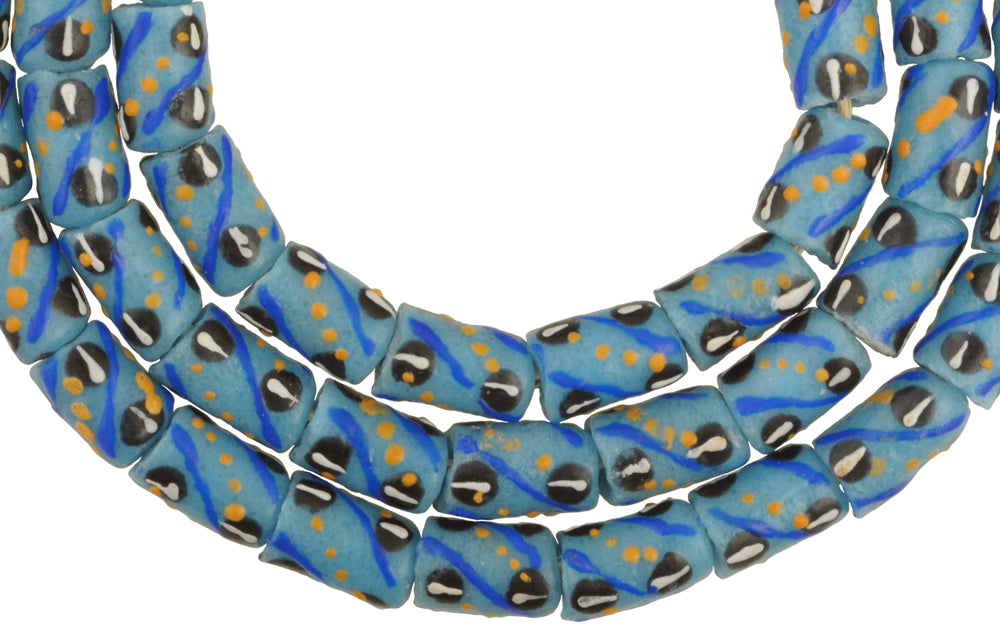 African Trade Beads: Fancy Powder Glass Krobo Beads 8Mm - alternate view