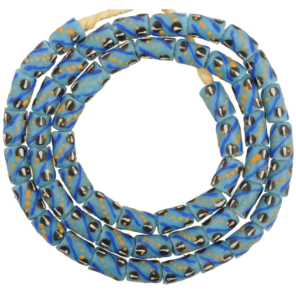 African Trade Beads: Fancy Powder Glass Krobo Beads 8Mm