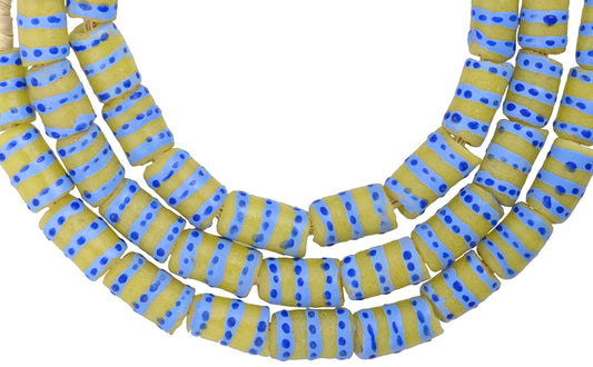 Fancy African Trade Powder Glass Beads, 7Mm Krobo Ghana Beads - alternate view